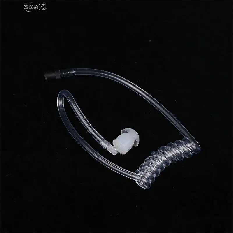 Black Spring Air Tube Acoustic Air Tube Earplug Replacement For Radio Earpiece Headset Replacement Walkie Talkie Earphone Coil