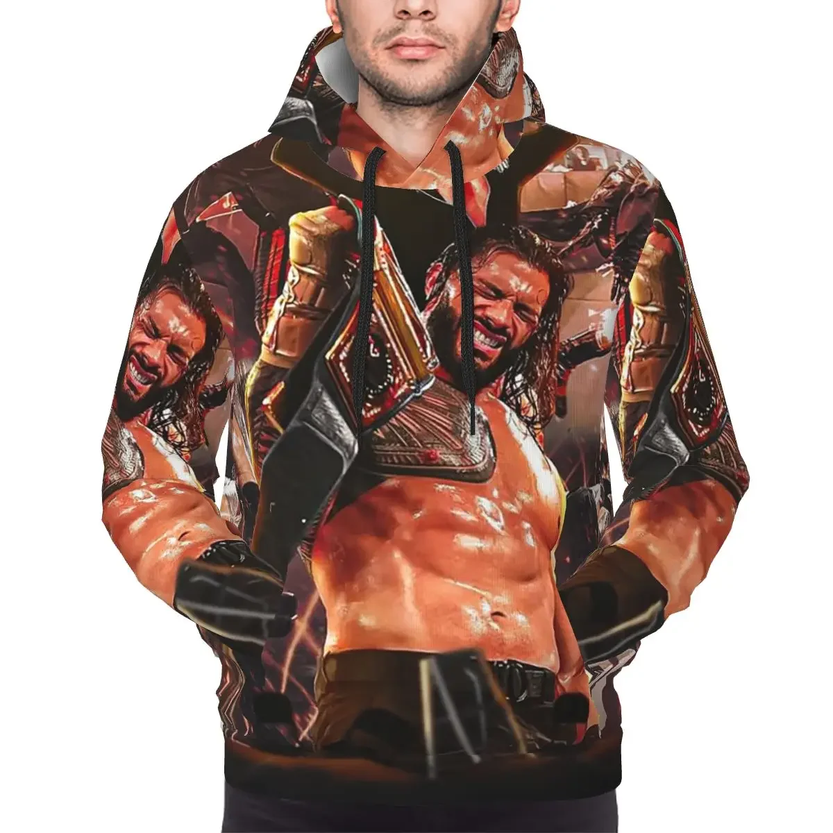 

Толстовка с капюшоном Wrestler Roman Reigns, пуловер в стиле Харадзюку, осень-зима, мужские и женские толстовки, топы с длинными рукавами