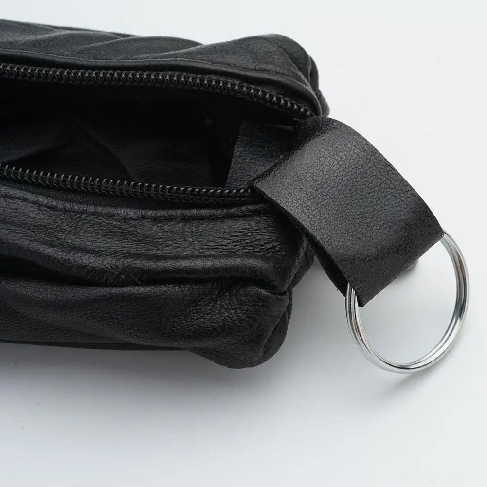 Modischer Schlüsselanhänger aus echtem Leder, Kleingeldtasche, Clutch, Schlüsselhalter, Organizer, tragbare Mini-Münzaufbewahrung für Männer und Frauen – Detail 6