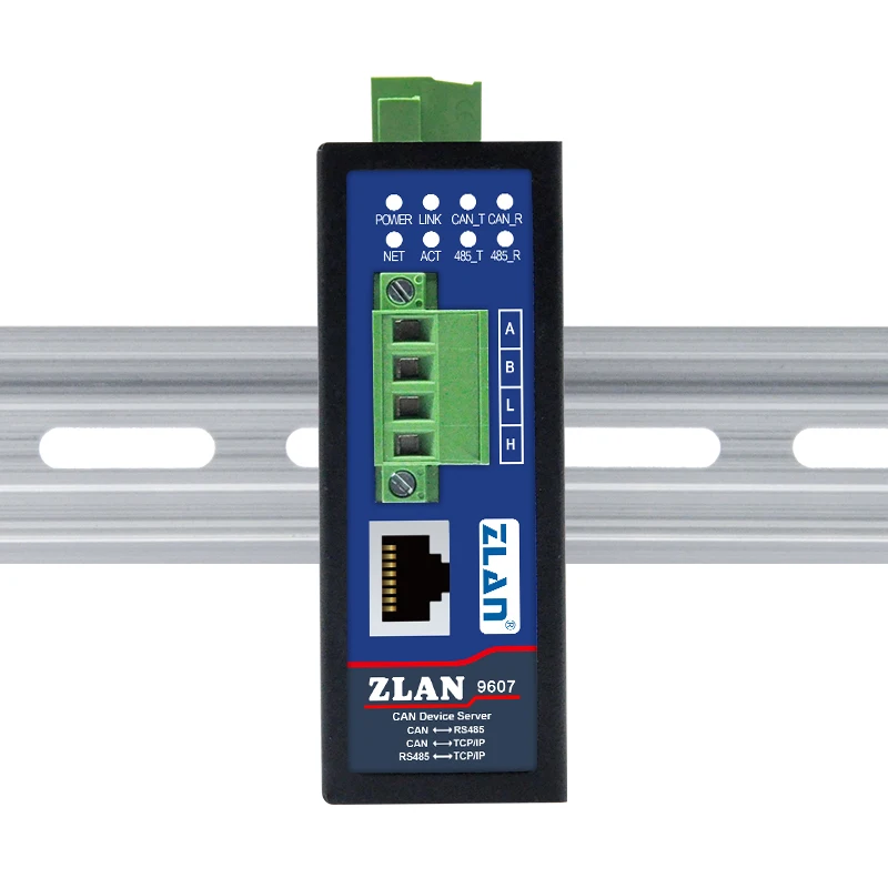 산업용 CAN 버스 상호 변환 ZLAN9600/9607 CAN RS485 시리얼 포트 이더넷 TCP/IP 네트워크 포트 통신 네트워킹