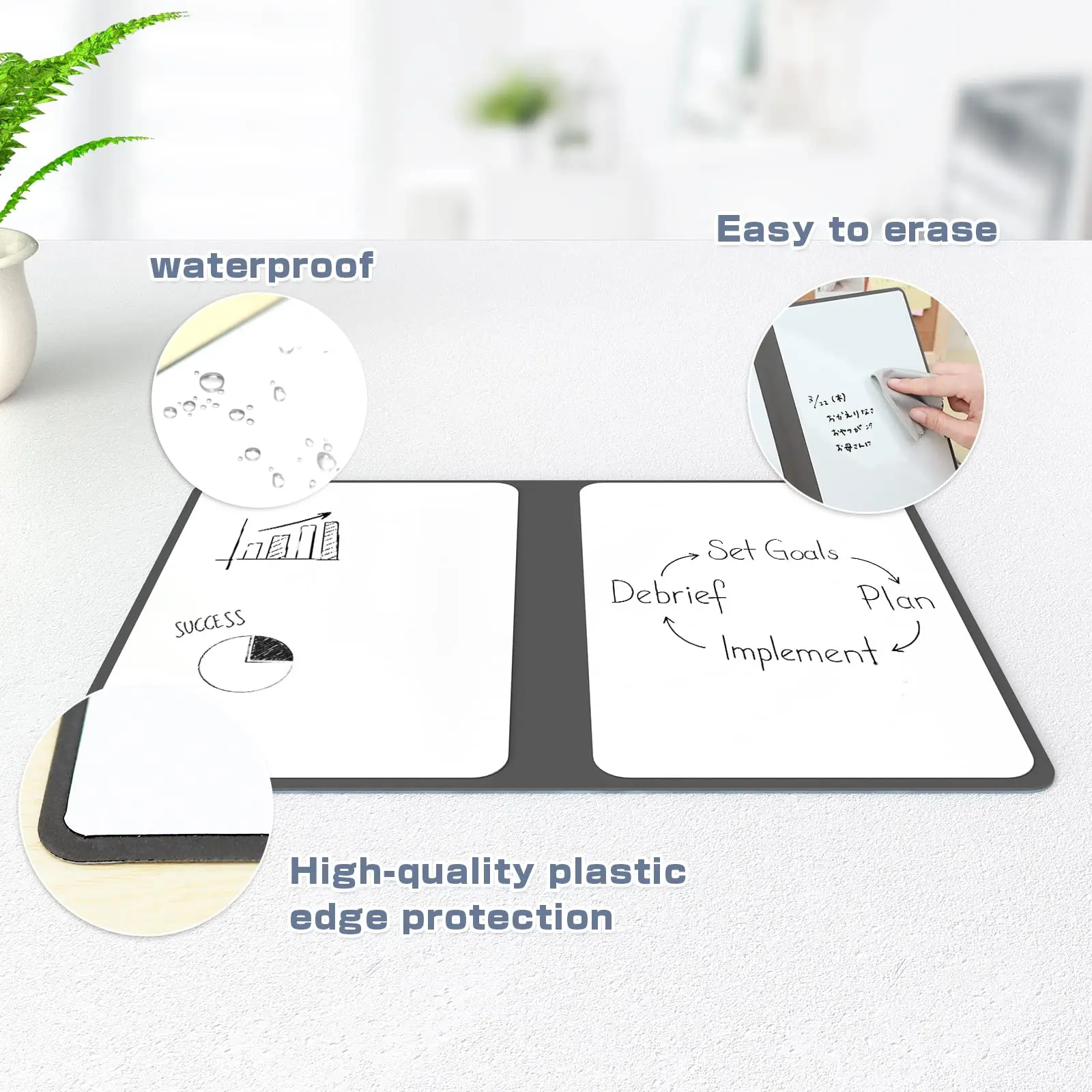 A5 Reusable Whiteboard Notebook Set With Whiteboard Pen Erasing Cloth Leather Memo Pad Weekly Planner Portable Stylish Office