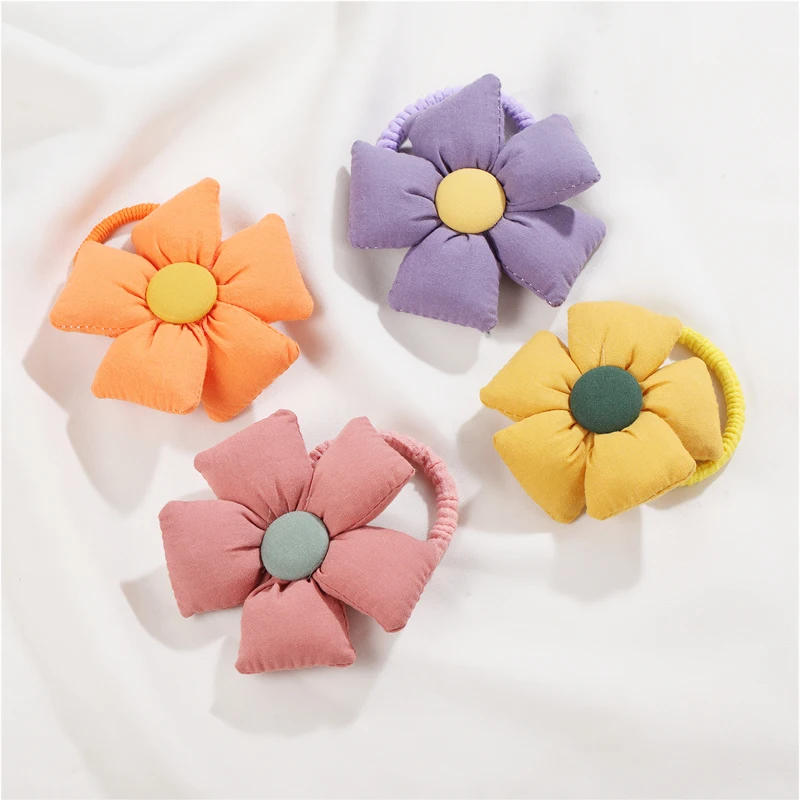 

CHIMERA 2pcs Cute Hair Elastic Band Big Flowers Elasticity Hair Ties Scrunchies Accessores for Girls Ponytail Holder Headdress