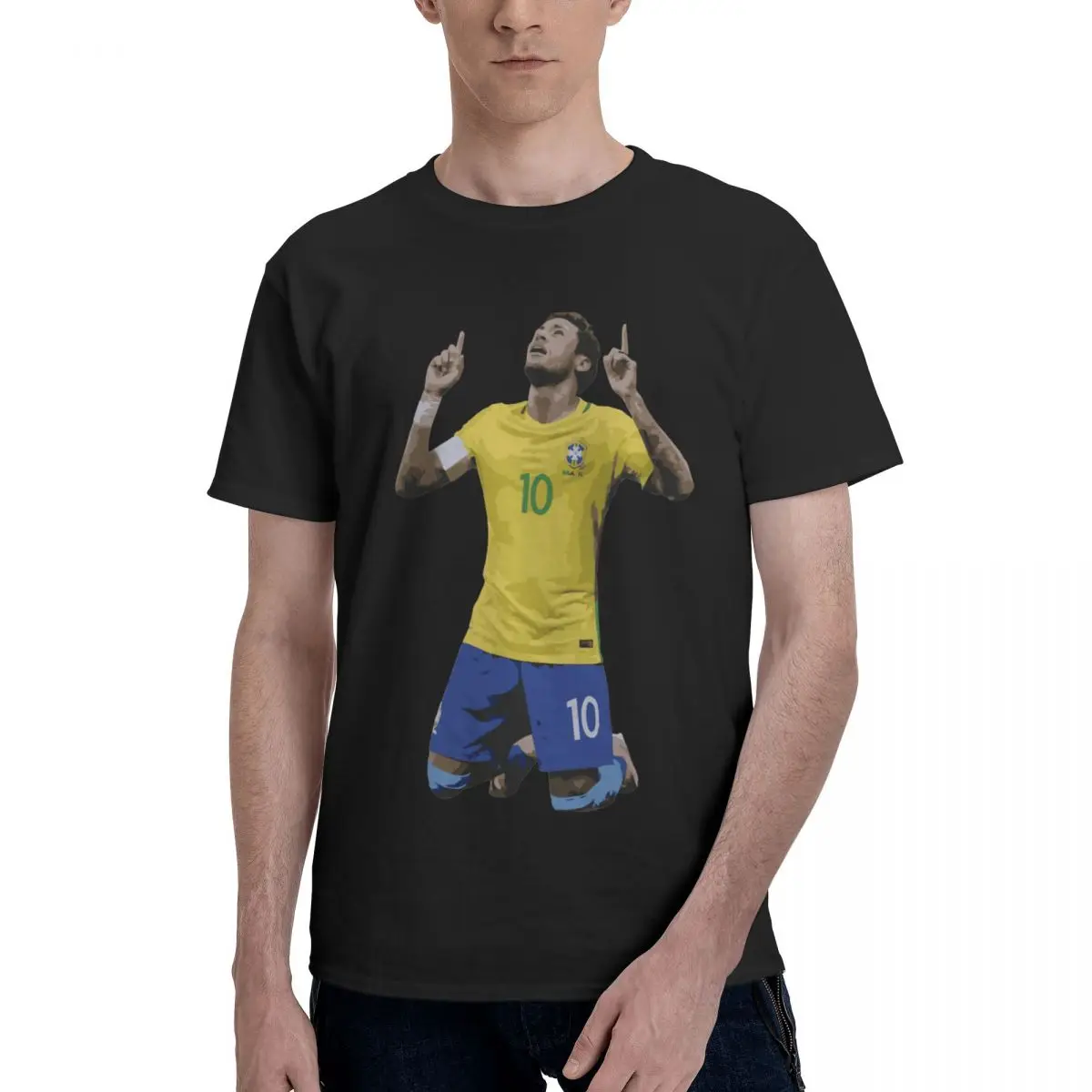 Sports Brazil Neymar Brazil Celebration Soccer Team Tshirt Title Graphic Vintage High quality Fitness USA Size