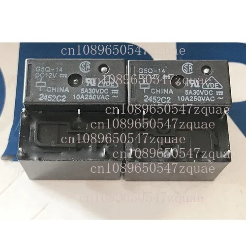 1Pc G5Q-14 DC12V 12VDC Power Relay 10A 250VAC 5Pins