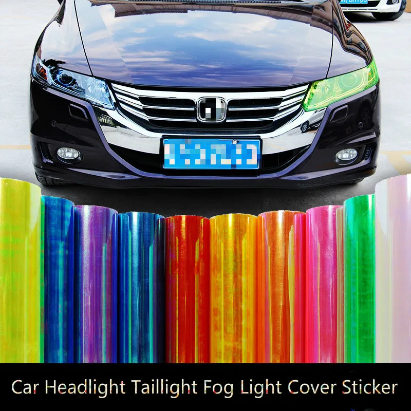 30/40cm X 60/100cm Auto Car Headlight Taillight Fog Light Cover Sticker Vinyl Film Sheet Sticker Blue, Orange, Green Car Styling