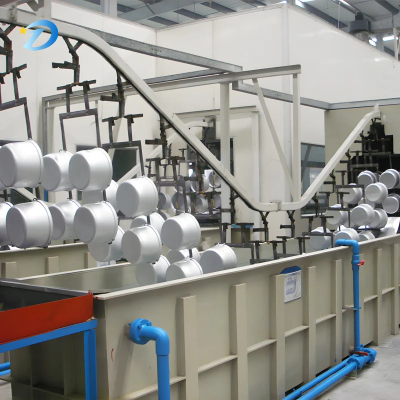 Lini Produksi Pelapisan Ruang Penyemprotan Bubuk Otomatis Peralatan Penyemprotan Bubuk Panci Anti Lengket Gantung Lini Elektroforesis