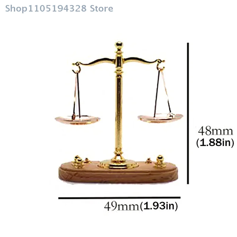 [FN] موازين توازن عتيقة صغيرة ملحقات مصغرة نموذج مقياس العدالة العتيقة ديكور منزلي رائع هدية للأطفال