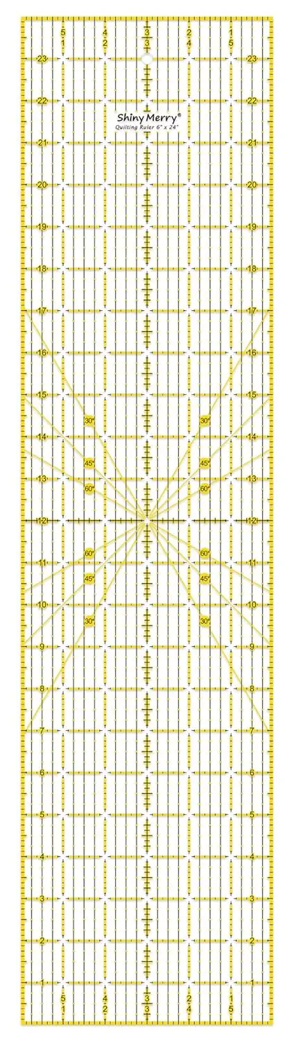 

Акриловая швейная линейка 6x24 дюйма с нескользящим покрытием и легко читаемой сеткой, идеально подходит для работы с тканью, пэчворка, раскроя и шитья.