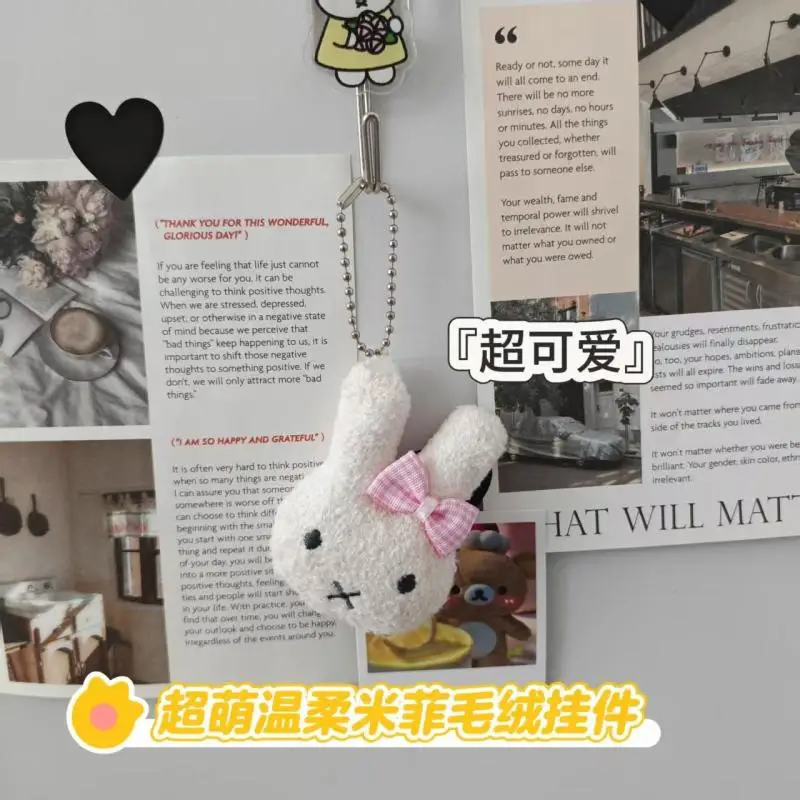 Cartoon Miffy Plush Keychain Creative Cute Rabbit Stuffed Doll Car Backpack Zipper Decoration Couple Festival Gift Peripherals