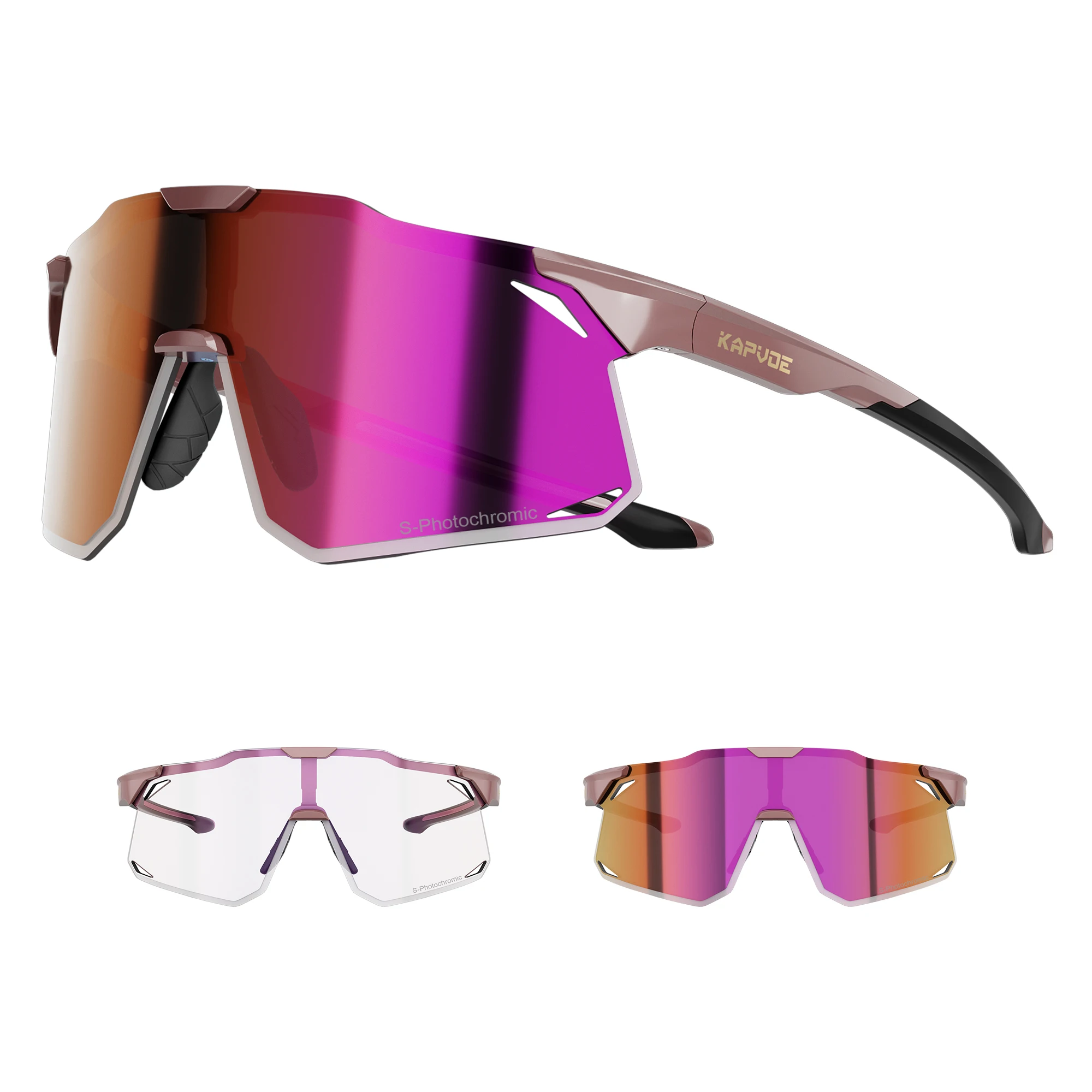 KAPVOE Fahrrad Photochrome Brille Männer Frauen Sport Sonnenbrille TR90 Rahmen Gläser MTB Radfahren Gläser UV400 Schutz Sport