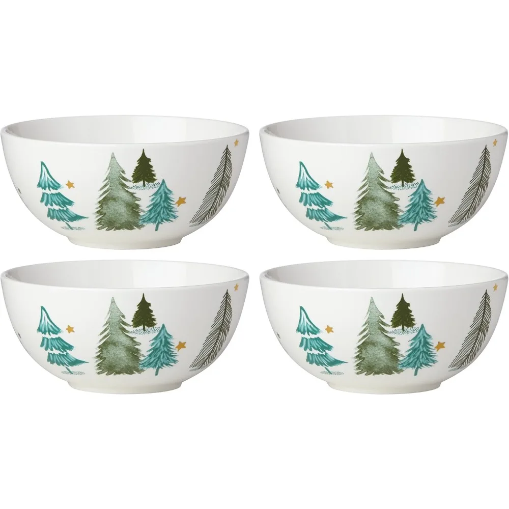 

4-Piece All-Purpose Bowl Set for Christmas Drinkware and Holiday Hosting, Perfect for Festive Gatherings