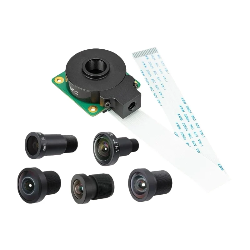 Raspberry Pi HQ Camera Module, Montagem M12, 12.3MP, Sensor IMX477R, Alta Sensibilidade, Suporta para Pi 4B, 3B +, Zero W