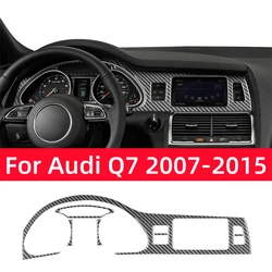 For Audi Q7 2007-2015 Accessories Carbon Fiber Interior Car Central Control Instrument Panel Decoration Sticker Cover Trim Frame
