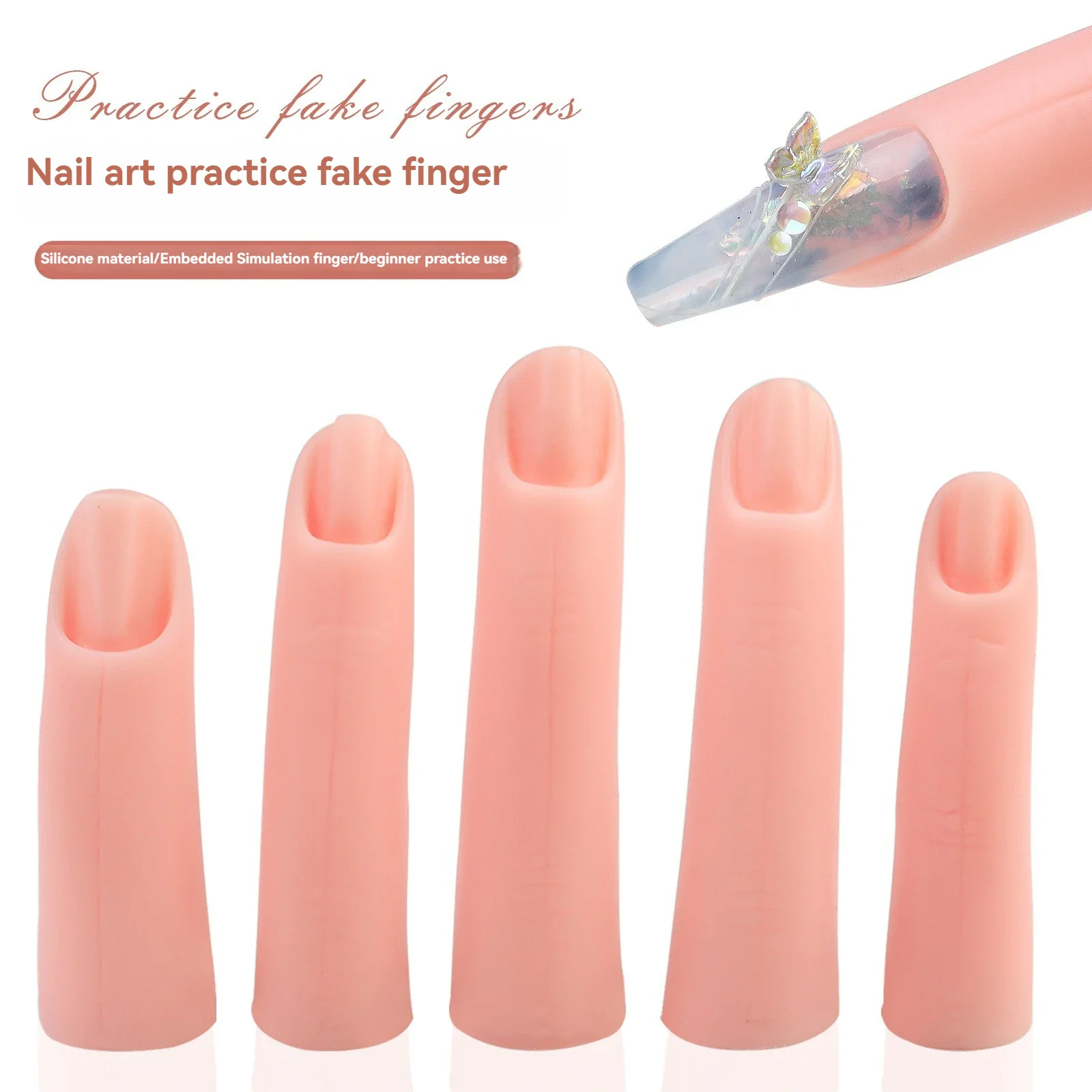 5 pièces/ensemble Nail Art pratique main faux doigt ongles en Silicone avec aimant peut être insérer plaque à ongles outils de manucure affichage