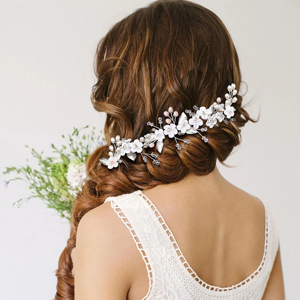 

5Pcs Metal Leaf Hair Forks Bridal Hairpins Wedding Rhinestone Flower Hair Accessories for Women Wedding Hairpin