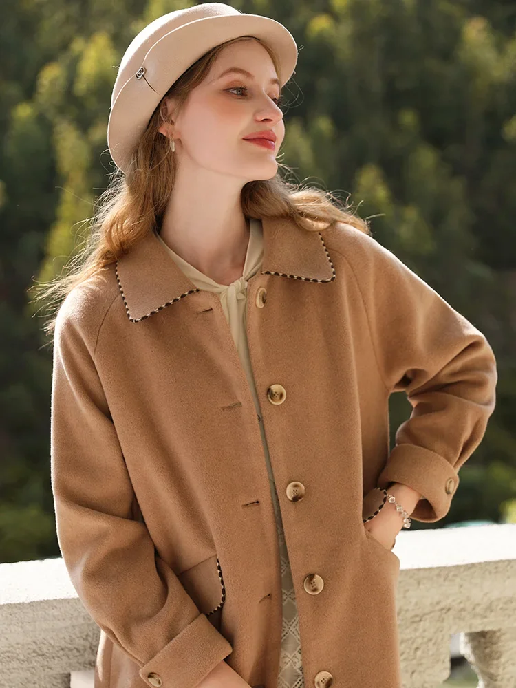 I BELIEVE YOU Camel Maillard Woolen Coat For Women Winter Long 2023 New Warm Vintage Quality Fashion Outerwear Lady 2234185449