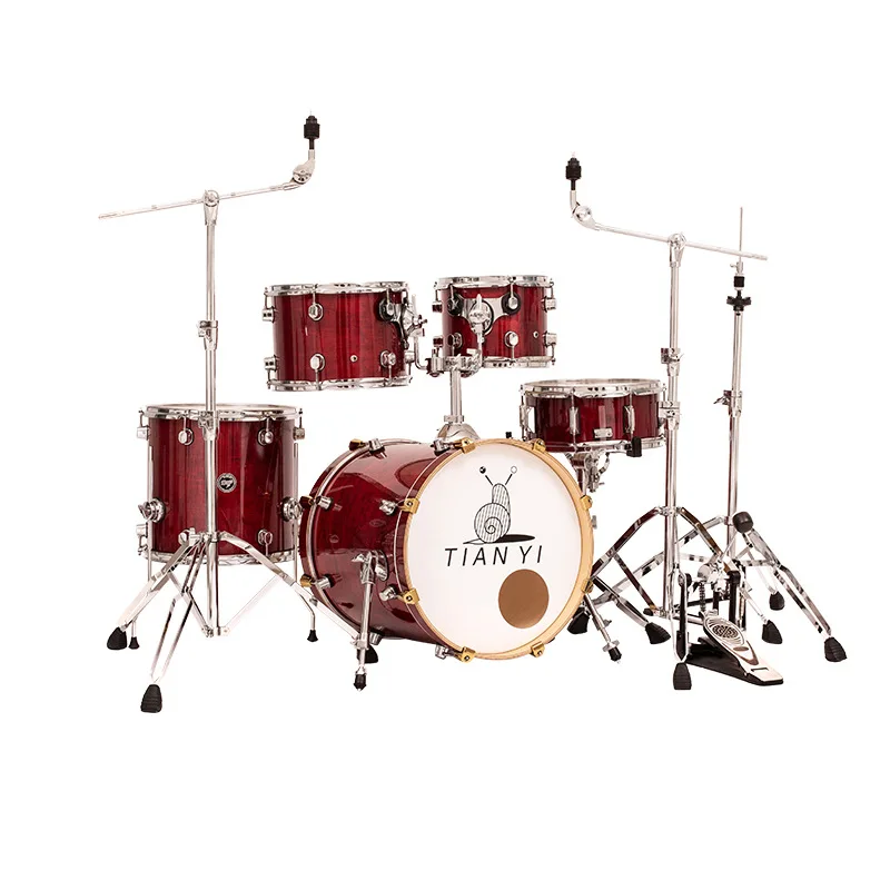 New Birch Wood Hanging‑Style Children Acoustic Drum Kit Percussion Instrument For Kid Daily Practice