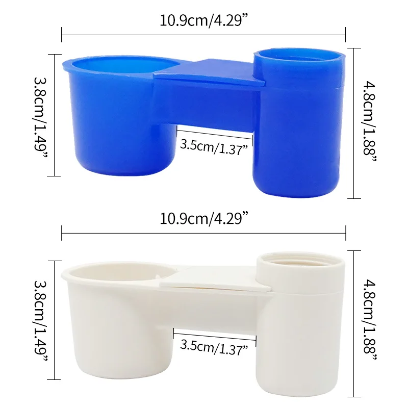 5pcs Bird Quail Drinker Cups Water Feeding Bottle Cup Chicken Pigeon Parrot Double Mouth Water Pet Automatic Drinker Cup Bowl