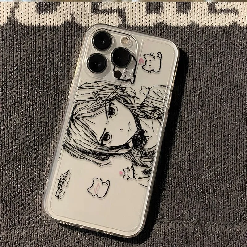 Funda de estilo japonés con diseño de chica anime para Samsung A06 A04E A05S A04 A55 A54 A35 A14 A15 A15 A34 A24 A23 A21S A56 M55 M54 M23 M53 M33