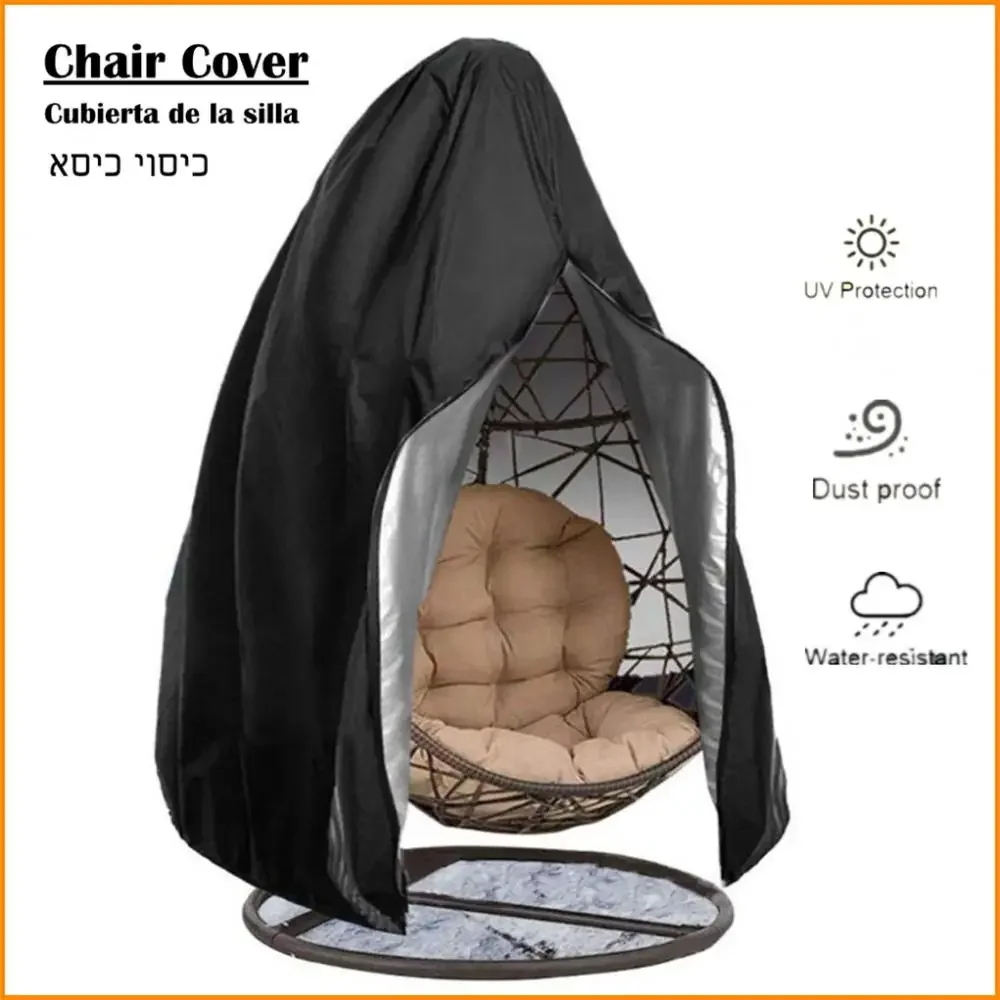 Patio Chair Cover Waterproof Protector Outdoor Garden Dustproof Swing Chair Covers Egg Shaped Hanging Chair Dust Cover Furniture