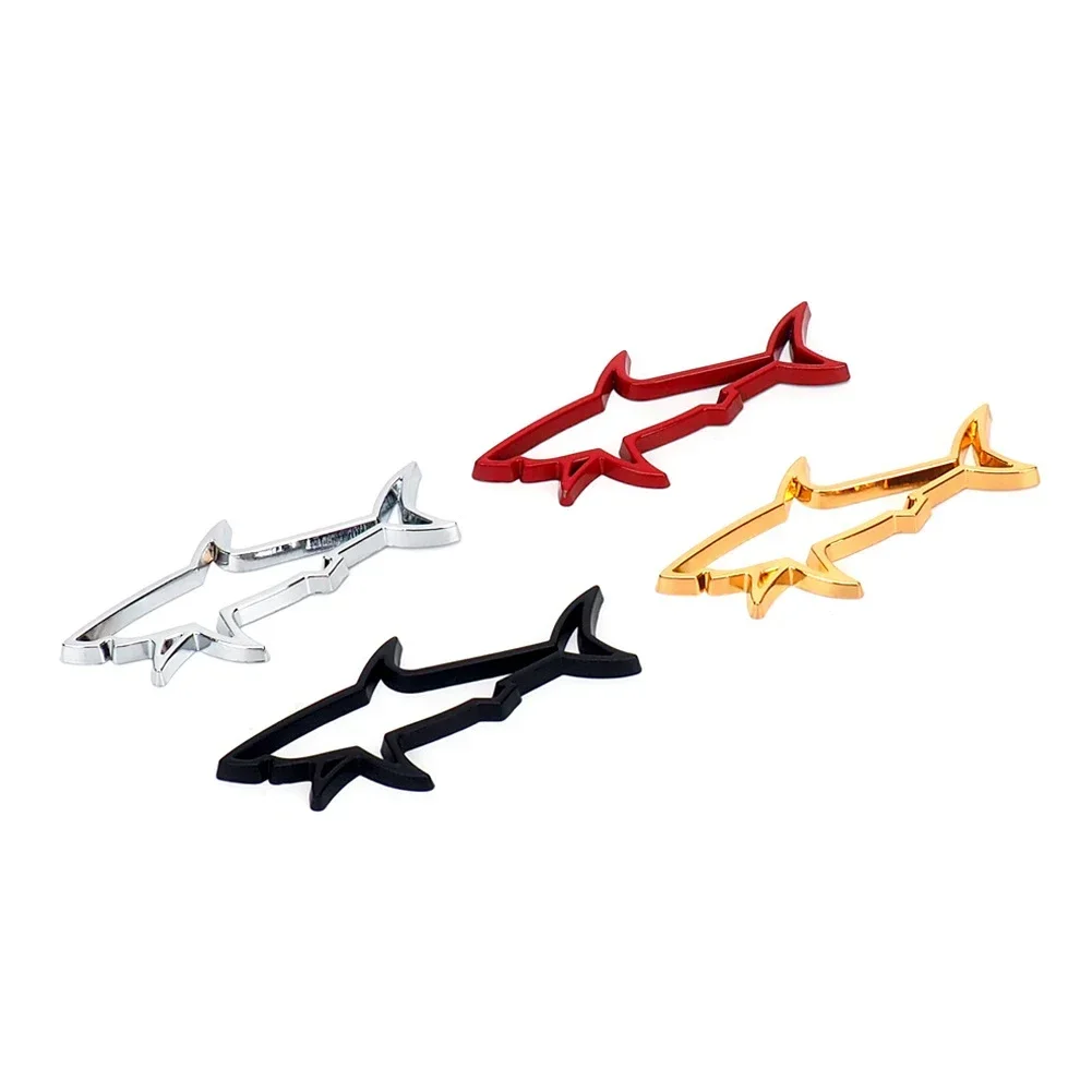 1Pcs 3D Metal Hollow Fish Shark Emblem Badge Decals for Car Motorcycle Computer Decals Car Styling Sticker Car Accessories