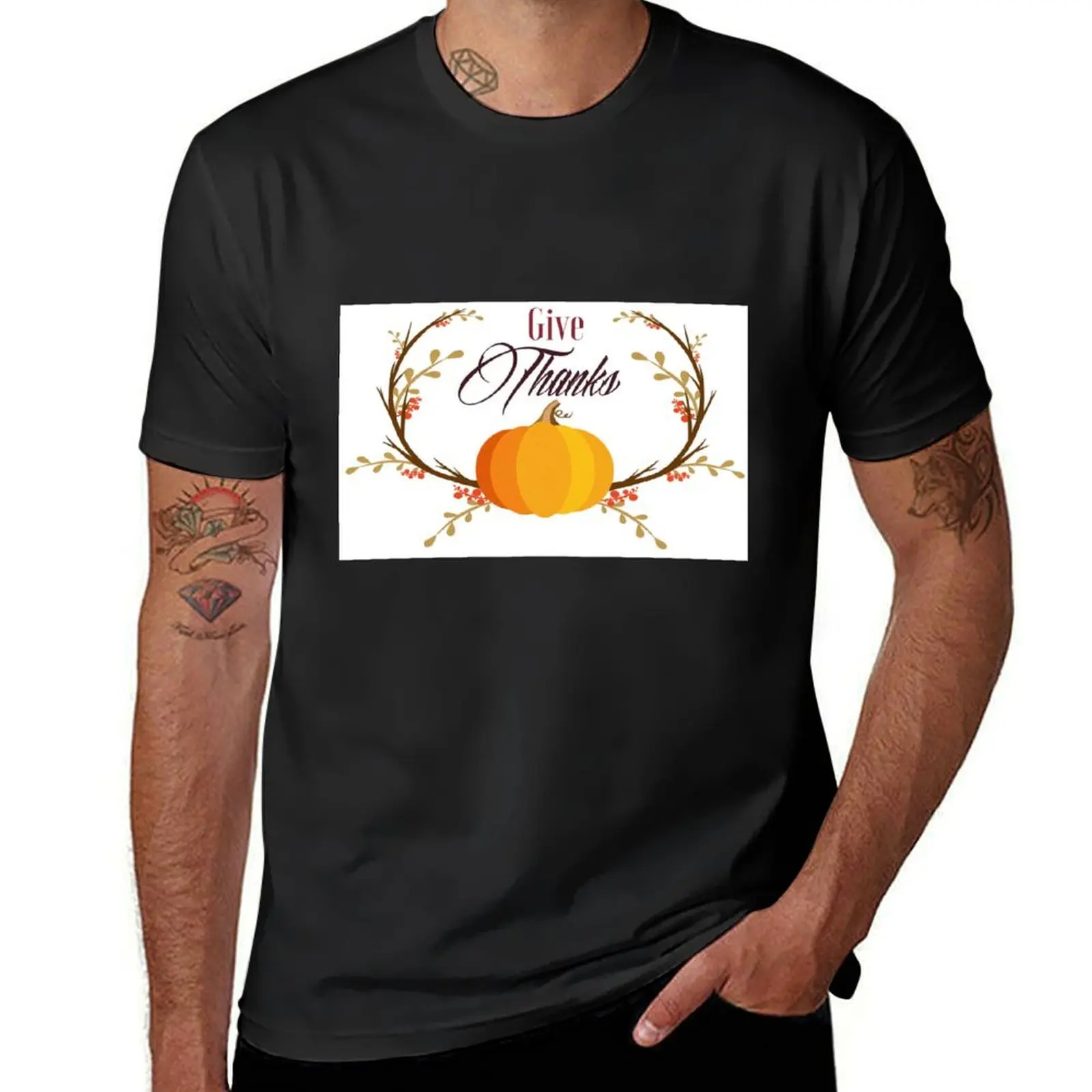 Give Thanks T-Shirt plain Blouse t shirt men