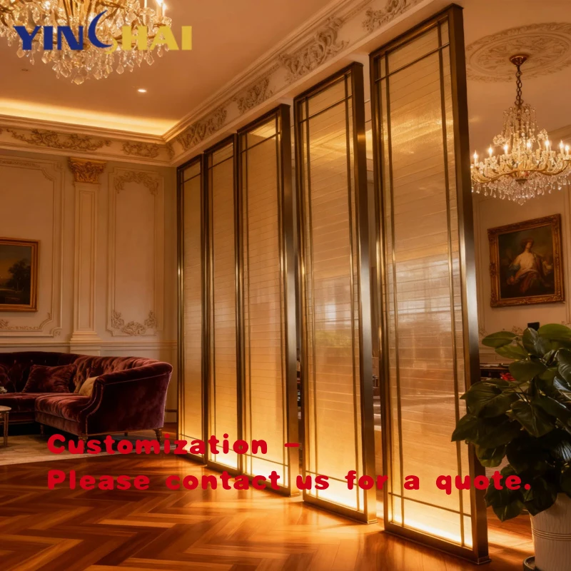 custom.Modern Restaurant Mowable Partition Wall Stainless Steel Laser Cut Panel Lightweight Soundproof Room Divider