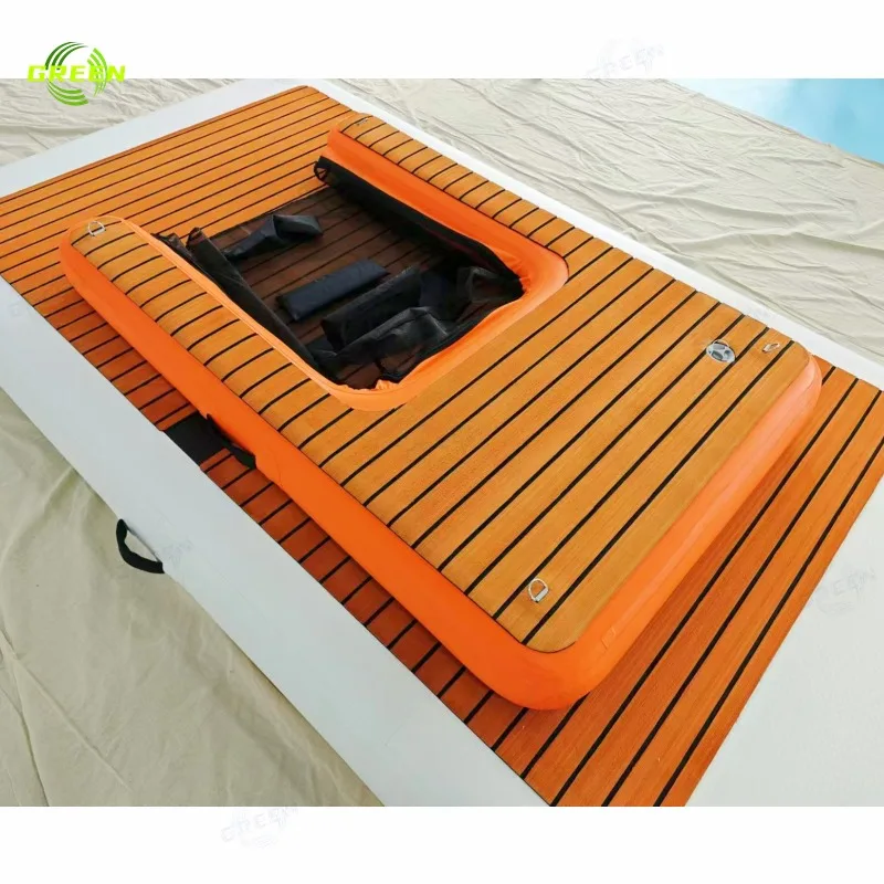 

Green Portable Inflatable Boat Ramp Float Ramp Ladder on Water Pet Boat or Pool Floating Climb Air Dock Platform Dog Ramp