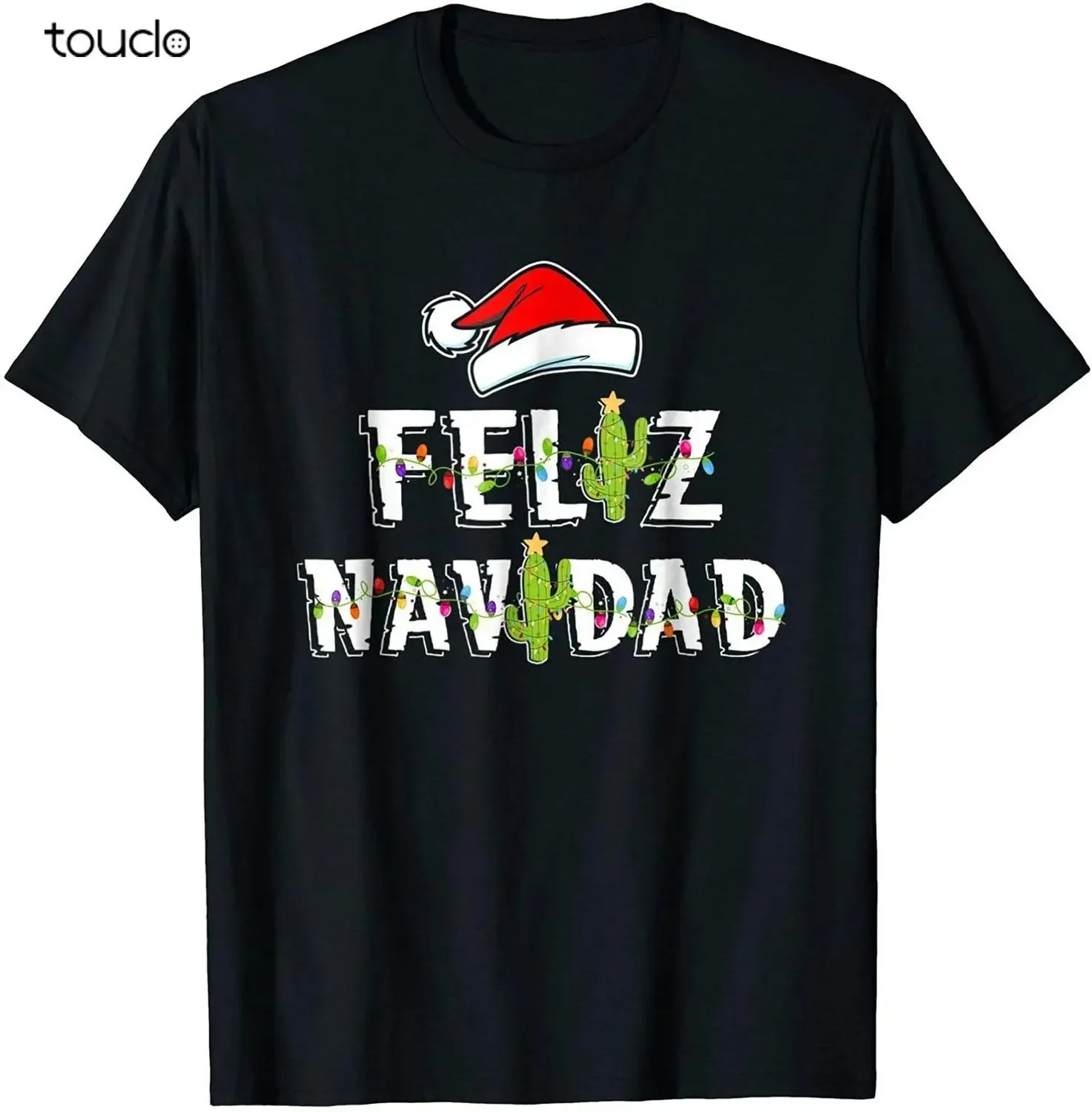Feliz Navidad T-Shirt Spanish Christmas Cactus Shirt Funny Vintage Gift For Men men's t-shirts