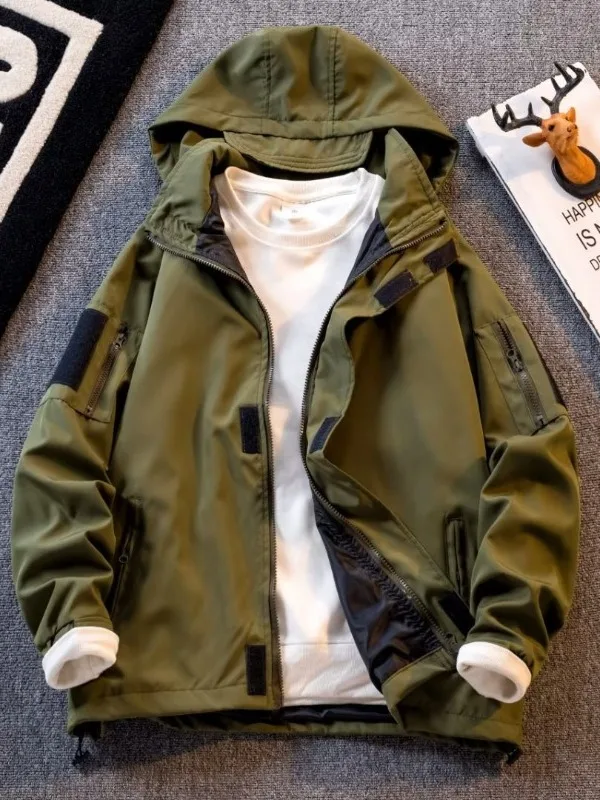 

Мужской повседневный кардиган большого размера, свободного кроя, весна-осень, из плотного полиэфирного волокна, для подростков