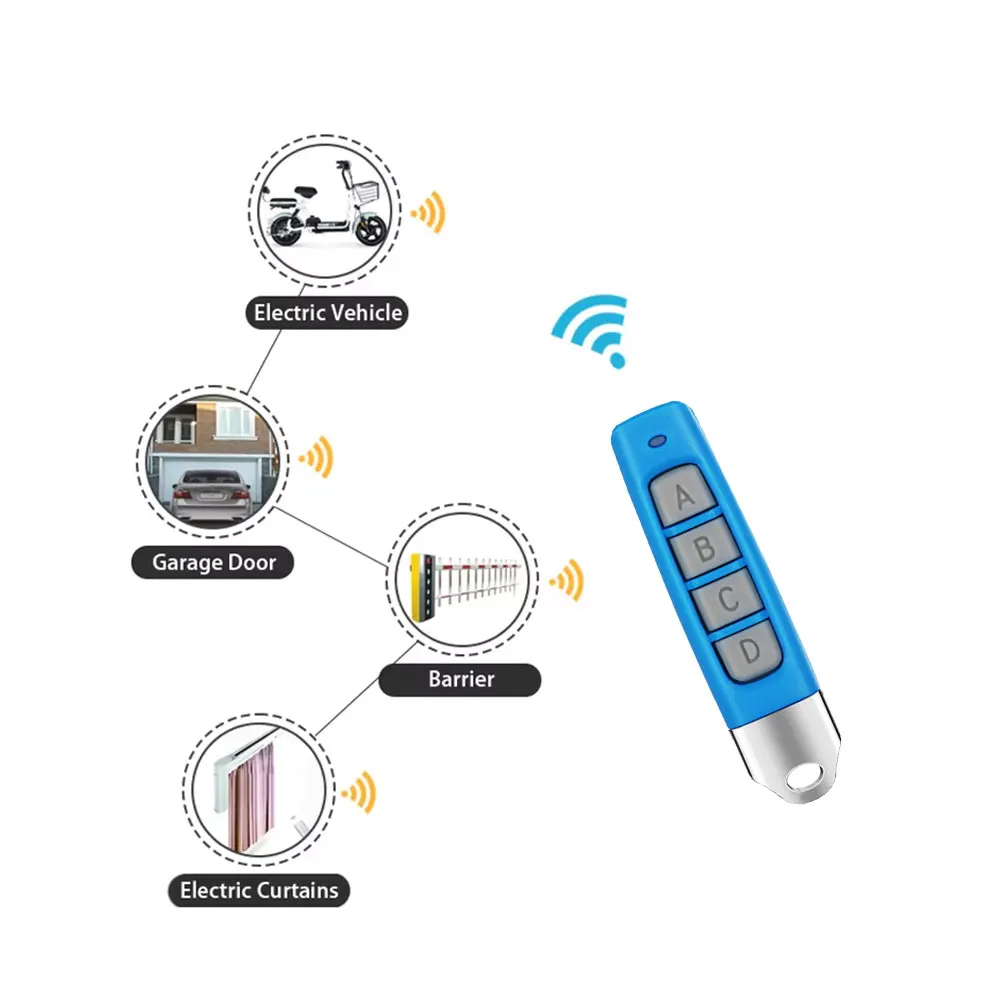 Universal 433 MHz Wireless Remote Control Duplicator 4 Buttons Replicate Copy Code Electric Gate Garage Door Opener