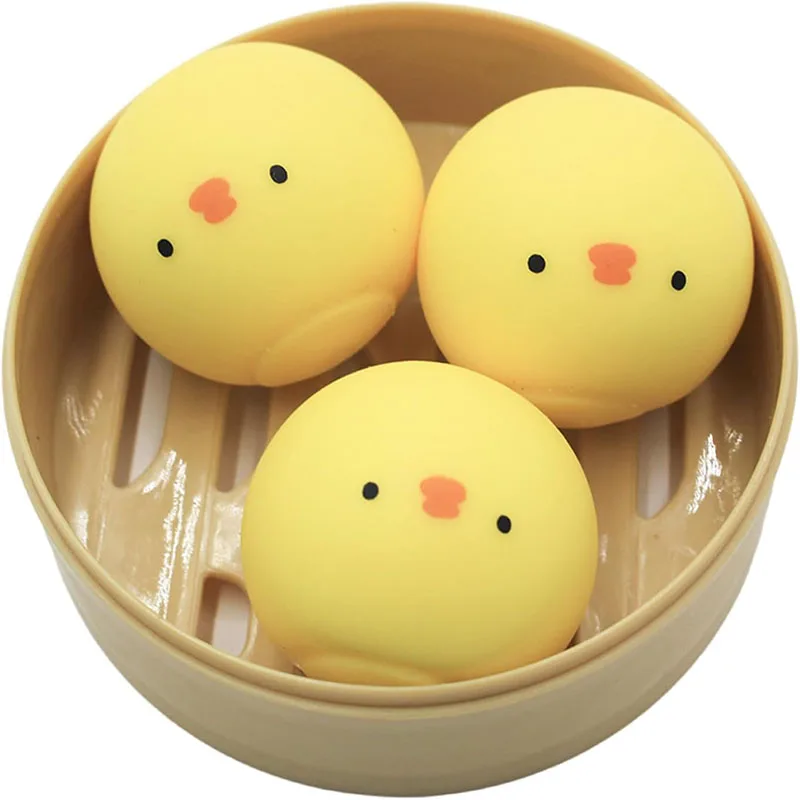 Hand Exercise Stress Balls Stress Relief Ball Anti Stress Balls Squeezers for Relieving Hand Exerciser Squeeze Balls Chick Bun