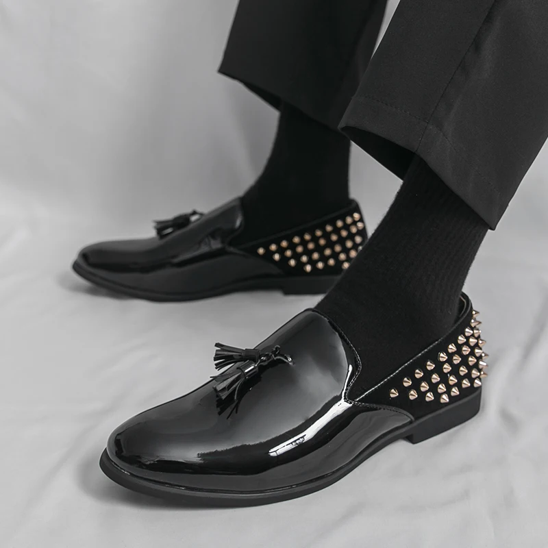 

Модная повседневная кожаная обувь для парикмахера в уличном стиле, качественные противоскользящие прогулочные лоферы на износостойкой подошве, деловая мужская обувь с низким вырезом