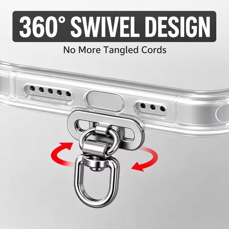 Mini Phone Tether Tab 360° Rotatable Ultra-thin Universal Stainless Steel Phone Lanyard Clip Patch Anti-Lost Strap Fixed Gasket view 2