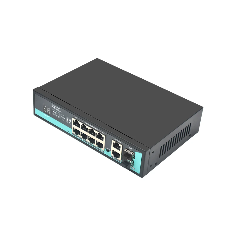 Imagem -04 - Poe Switch com Display de Tubo Digital para Câmera ip Port Uplink Sfp ai 6kv Poe Switch