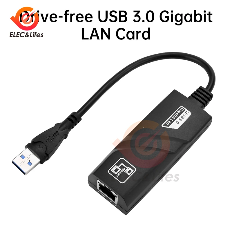 1000Mbps USB3.0 To Rj45 Network Adapter RTL8153 Lan Ethernet Adapter 10/100/1000Mbps Network Card For Macbook Laptop Win10/11