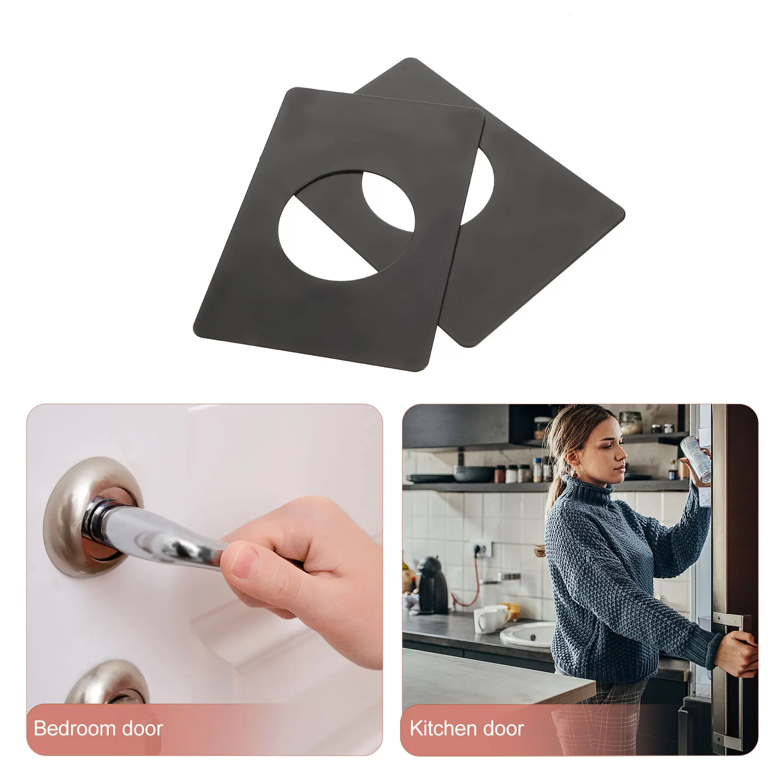 

2Pcs Ball Repair Plates Stainless Steel Door Knob Plate Installation Kit For Bathroom Kitchen Door