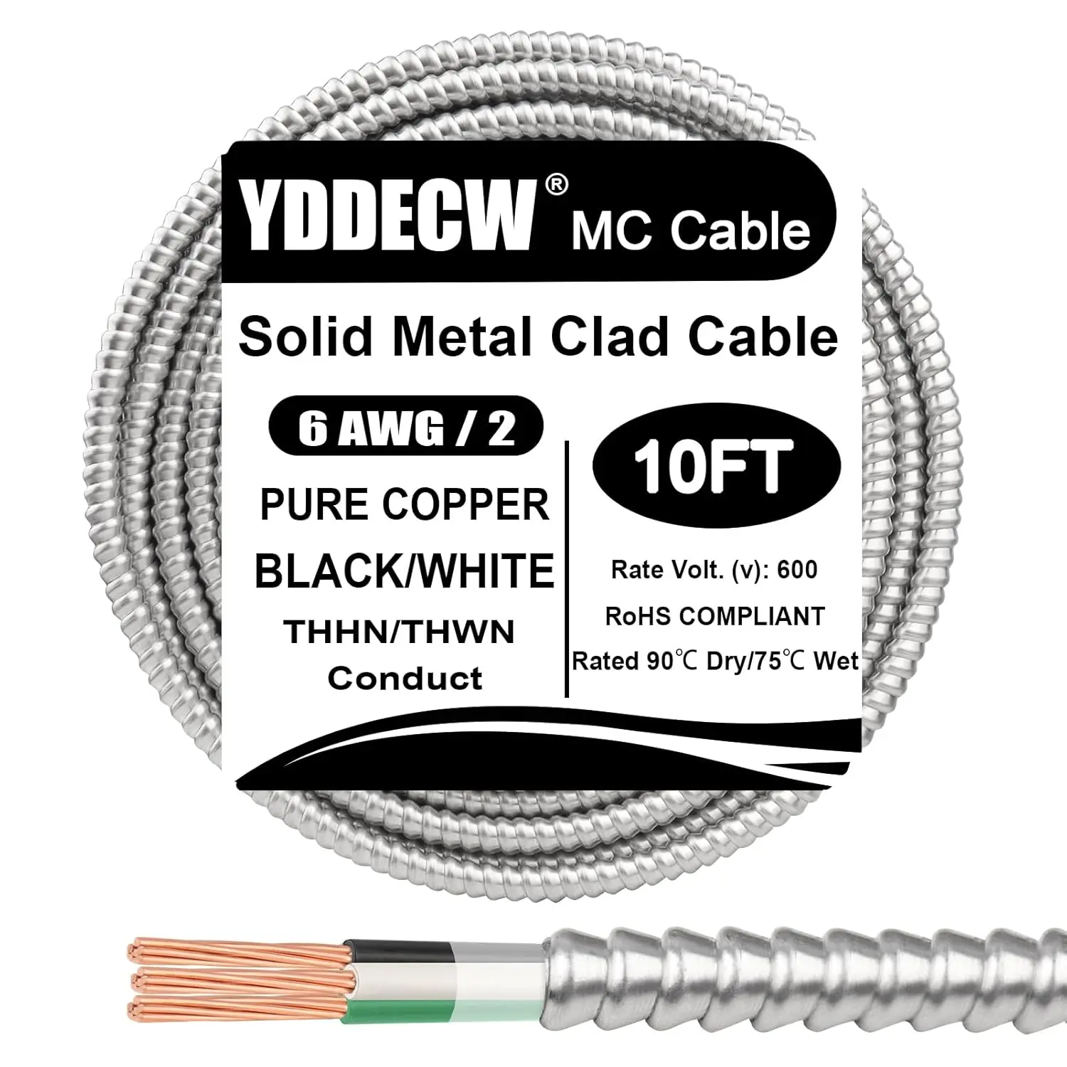 10Ft 6/2 Mc Cable W…