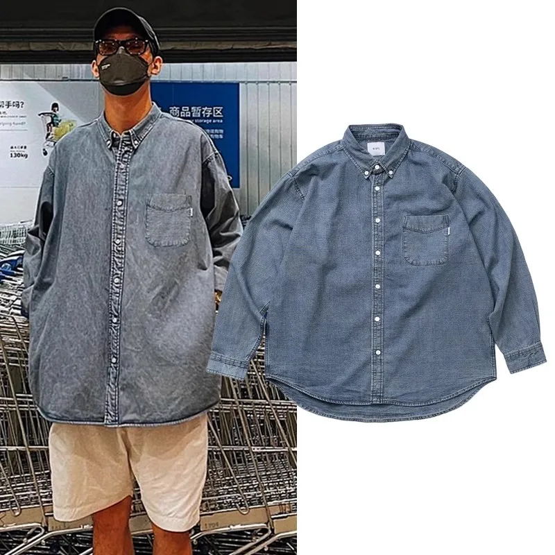 

2023 WTAPS loose vintage washed denim shirt jacket high quality WY851