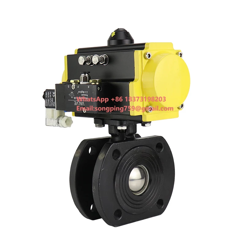 

Шаровой кран DN50 (2 дюйма) с пружинным пневматическим приводом, тонкий, из нержавеющей стали, межфланцевый