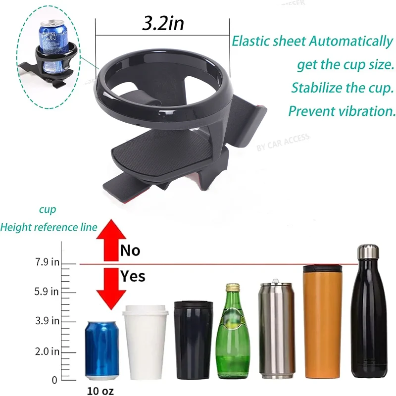 Carbon Steel For BMW 3 4 Series F30 F36 2013-2019 Car Center Console Side Drinks Cup Holder Interior Accessories