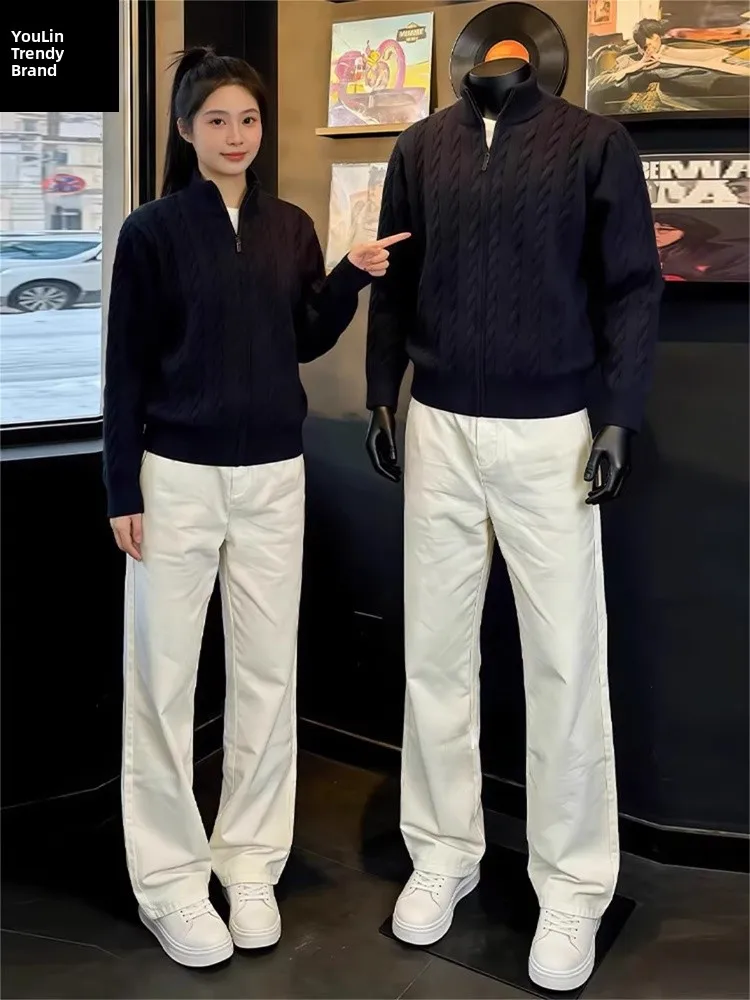 

Cleanfit Straight Leg Jeans High Waist Slim Fit Men Women Style American Retro Pants Lengthened Trousers Youth Casual Jeans