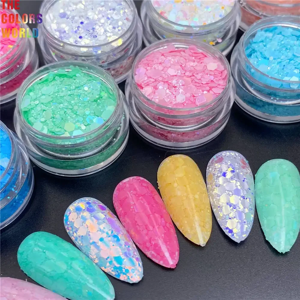 TCT-882 Chunky Glitter Mix Hexagon Bulk Wholesale For Nail Art Resin Crafts and DIY Project Manicure Tips Makeup and Body Art