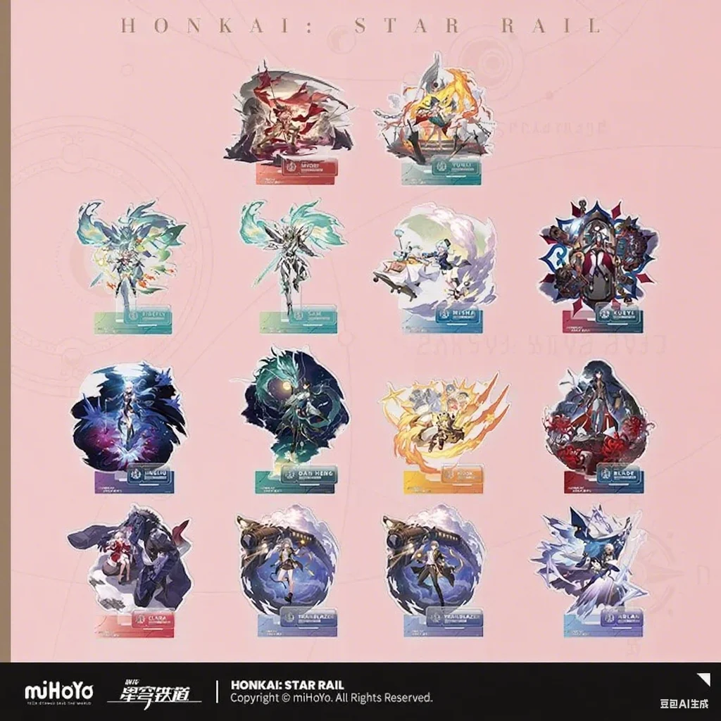

MiHoYo Официальная подлинная серия Honkai Star Rail Standee, акриловая стоячая вывеска LiPai, разрушающая судьбу, лезвие, светлячок, косплей