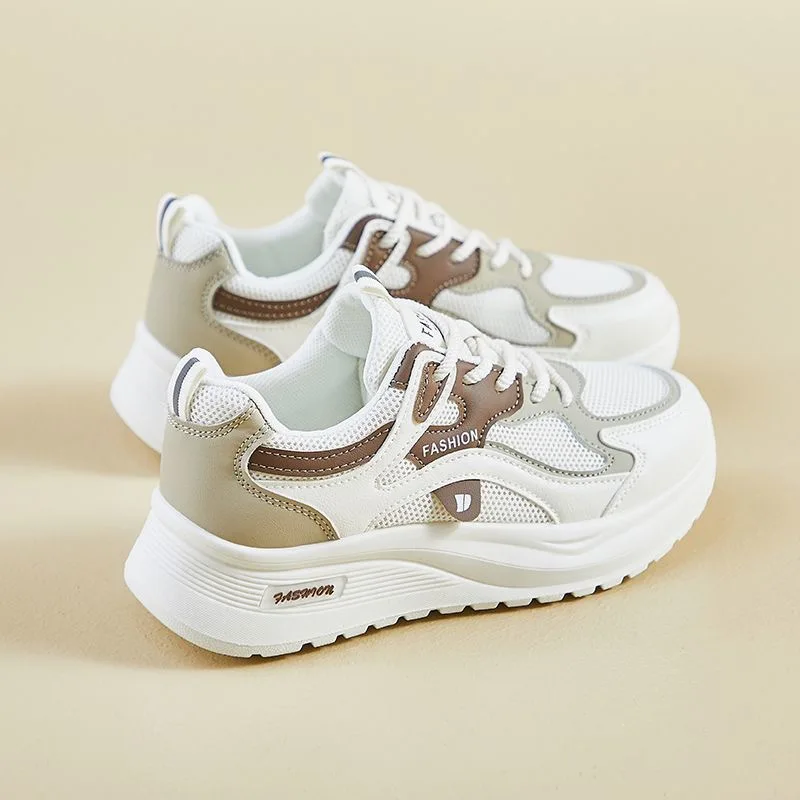 Mesh Breathable Sports Shoes for Women 2026 New Spring Dad Shoes, Lightweight and Soft Soled Running White Shoes view 4