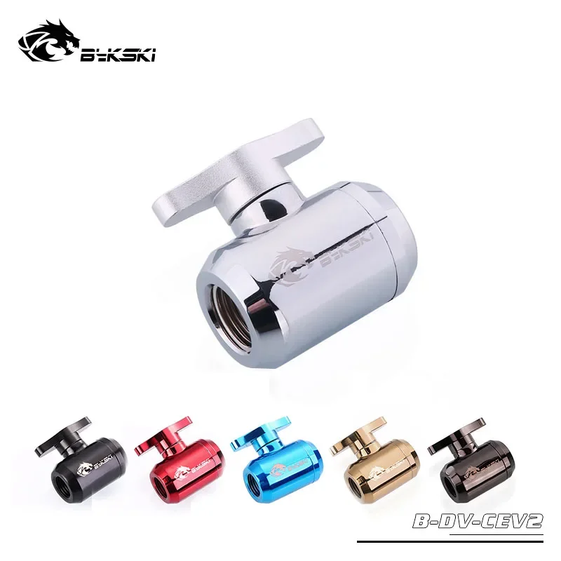 BYKSKI Water Valve Switch Double Inner G1/4 Thread Double Female Plastic Handle Water Cooler System Computer Accessories Fitting