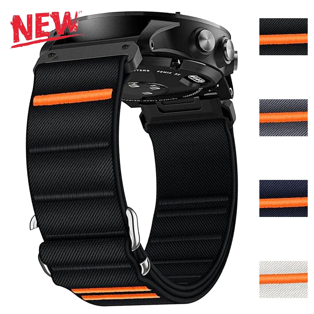 QuickFit 26mm 22mm Nylon Strap For Garmin Fenix E 8 7X 7 6 6X/Epix Pro Gen 2 51mm 47mm/Tactix Watch Band Loop Accessories