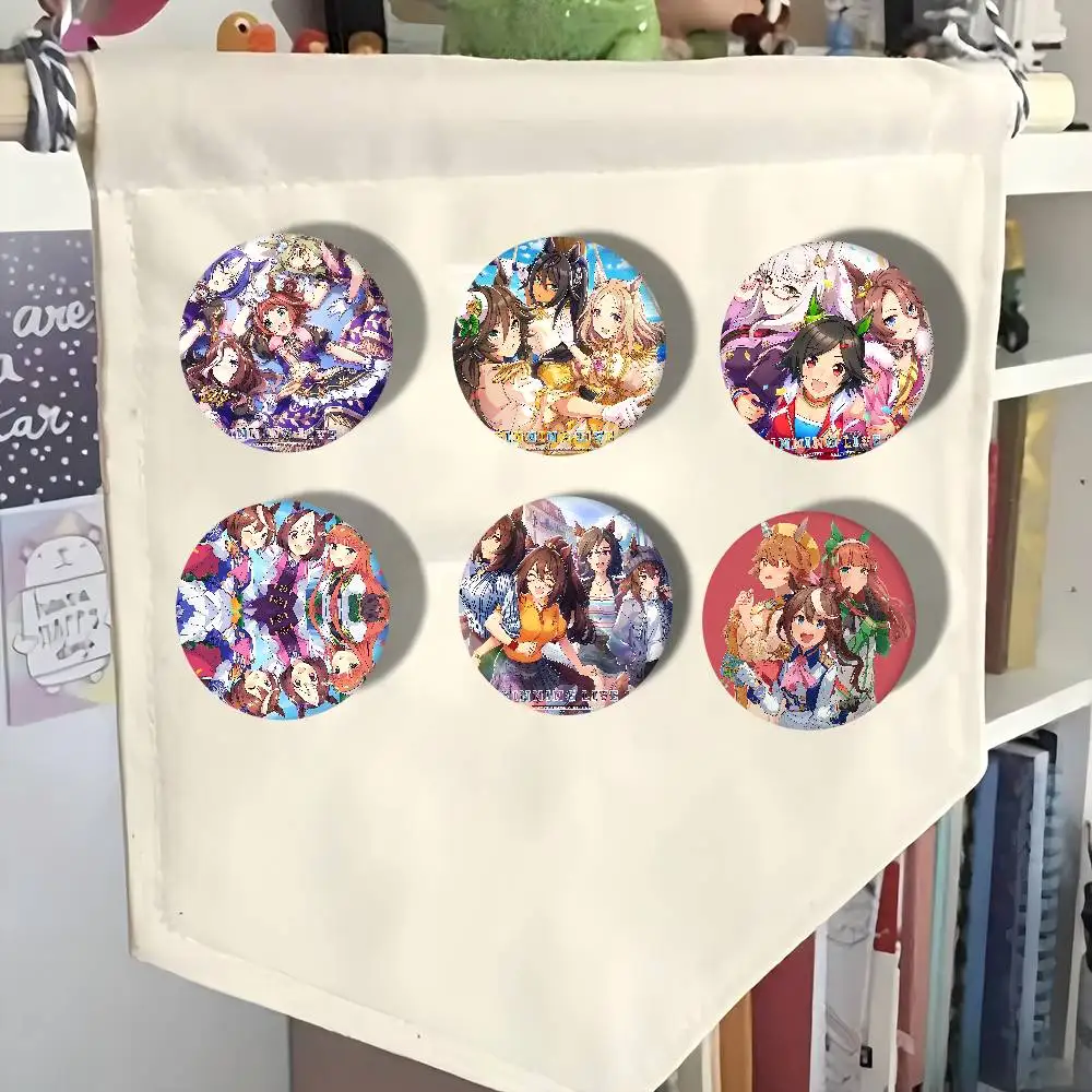 U-Uma Musume P-Pretty Derbys سلسلة لطيفة دبابيس شارة مضحكة مثيرة للاهتمام الكرتون الحيوانات دبابيس ظهره الملابس هدية الإكسسوار