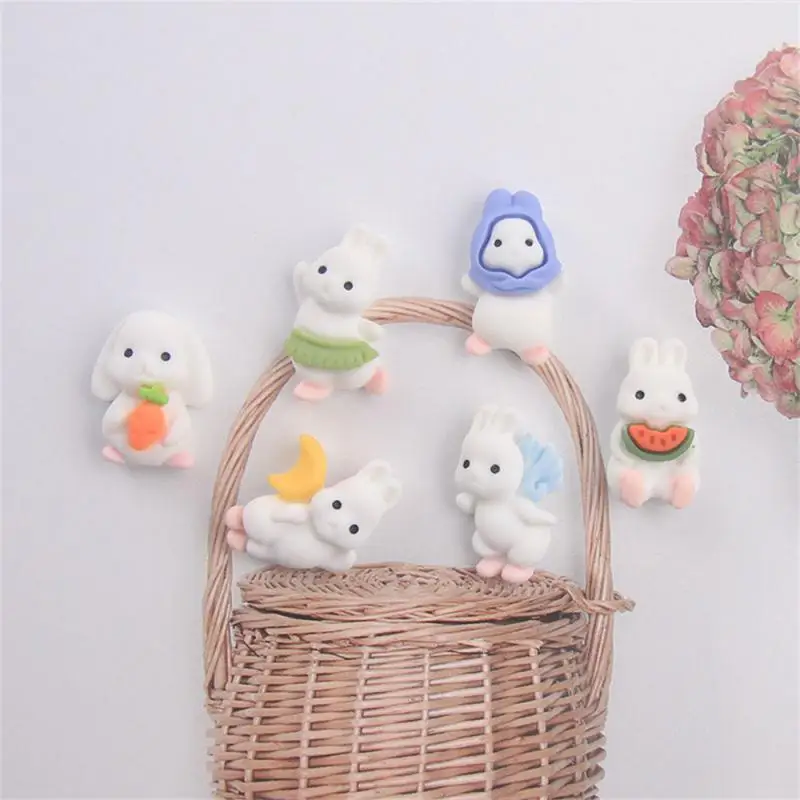 1~4PCS Decor Angel Bunny Jewelry Decoration Resin Cream Ornaments Resin Cream Glue Cartoon