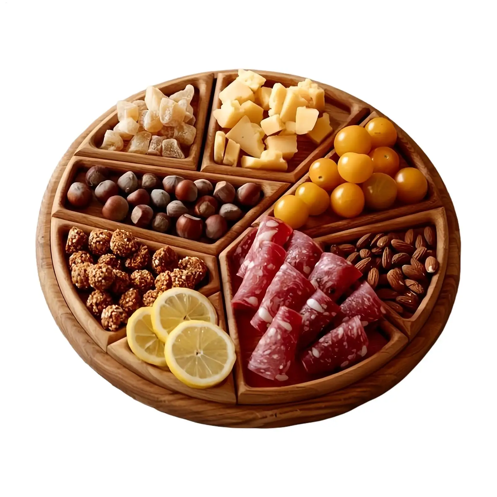 Serviertablett, Servierplatte mit abnehmbaren Trennwänden, Charkuterie-Brett, Heimdekoration für die Organisation der Heimküche und die Speisekammer